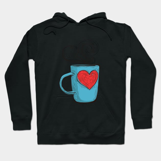 Love Coffe cup Hoodie by Islanr